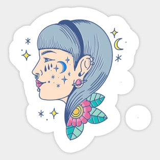 Piercing girl Sticker